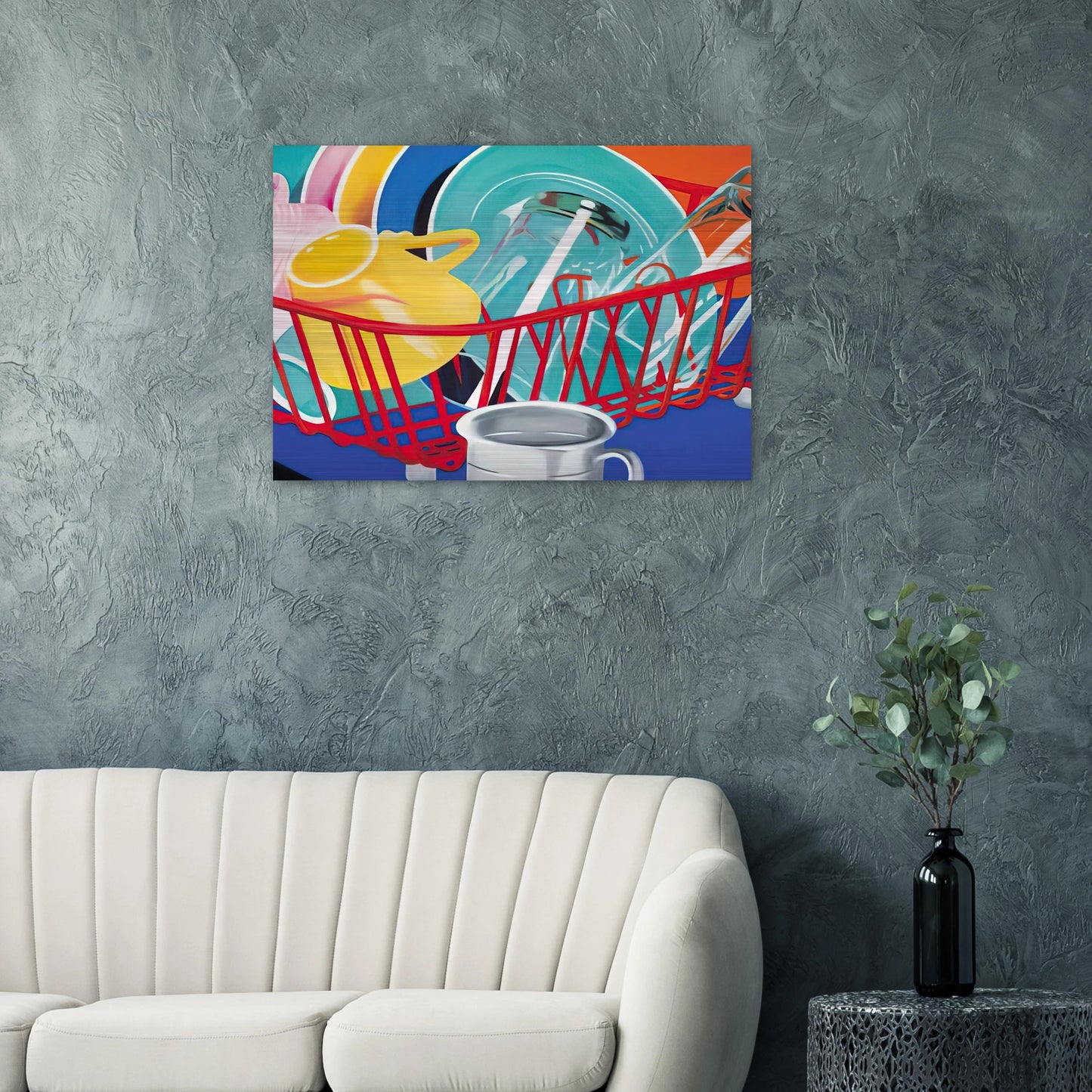 Dishes - James Rosenquist Brushed Aluminum Print - 70x100 cm / 28x40 inches | James Rosenquist Aluminum Print | James Rosenquist Prints