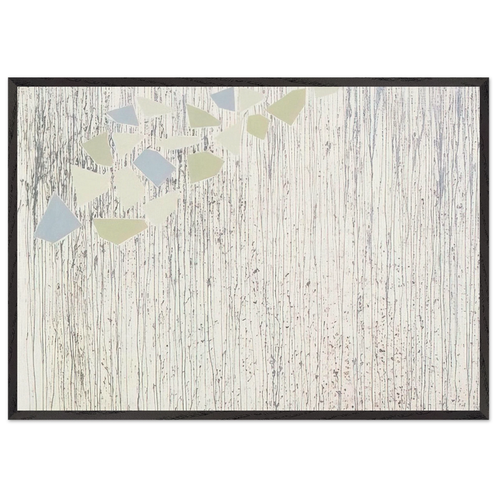 Pale colors on runs - Abstract Expressionism - Robert Goodnough 70x100 cm / 28x40 inches Framed Art Print – Black Wooden Frame