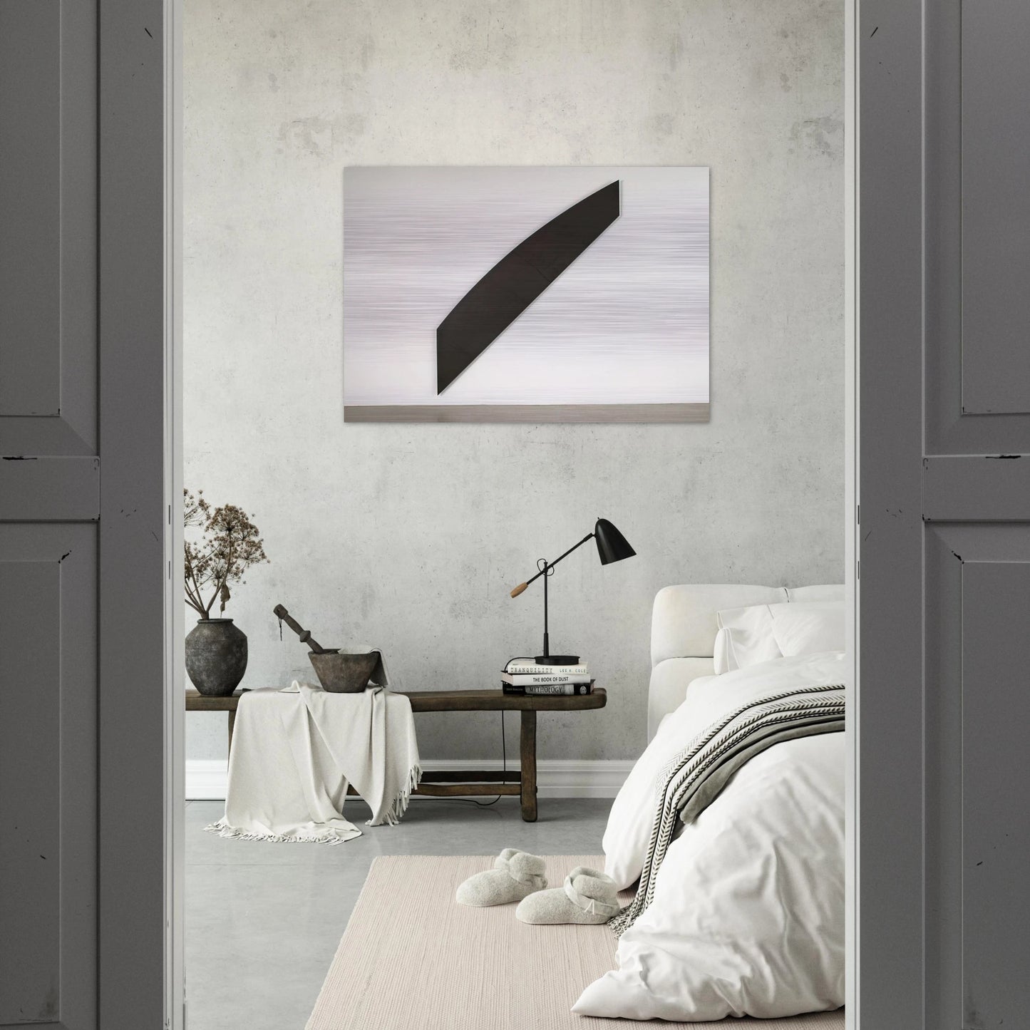 Diagonal with Curve IX - Ellsworth Kelly Brushed Aluminum Print - 70x100 cm / 28x40 inches | Ellsworth Kelly Aluminum Print | Ellsworth Kelly Prints