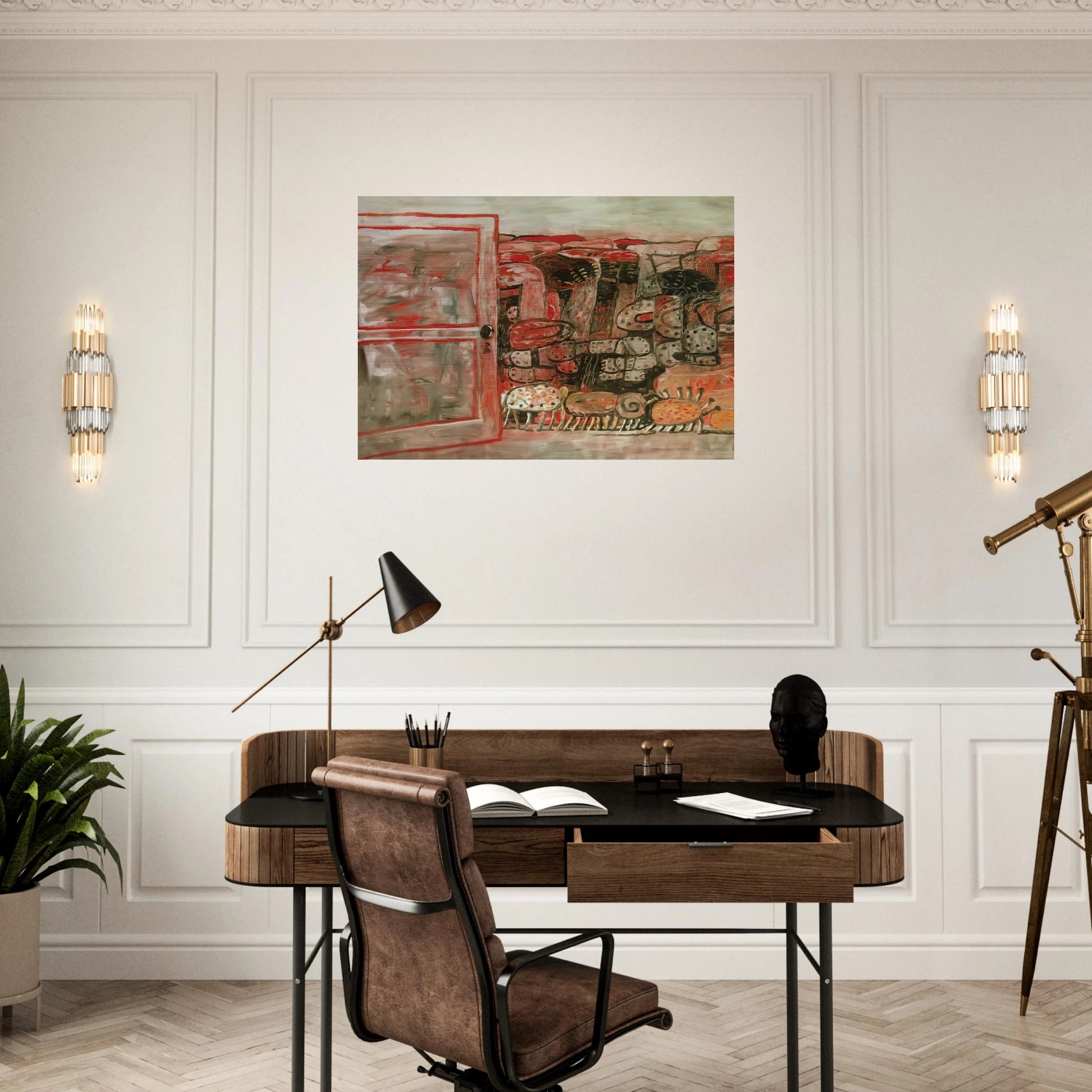 ENTRANCE - Philip Guston Brushed Aluminum Print - 70x100 cm / 28x40 inches | Philip Guston Aluminum Print | Philip Guston Prints