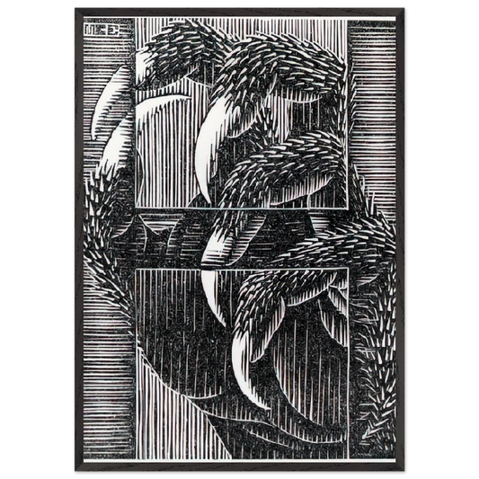 ESCHER 13 - MC Escher 70x100 cm / 28x40 inches Framed Art Print – Black Wooden Frame | Maurits Cornelis Escher Prints