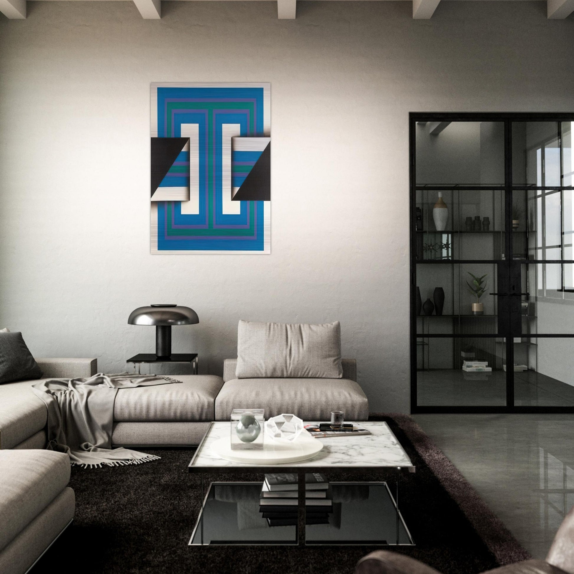 Palindrome 10 - 1967 - Omar Rayo Brushed Aluminum Print - 70x100 cm / 28x40 inches | Omar Rayo Aluminum Print | Omar Rayo Prints