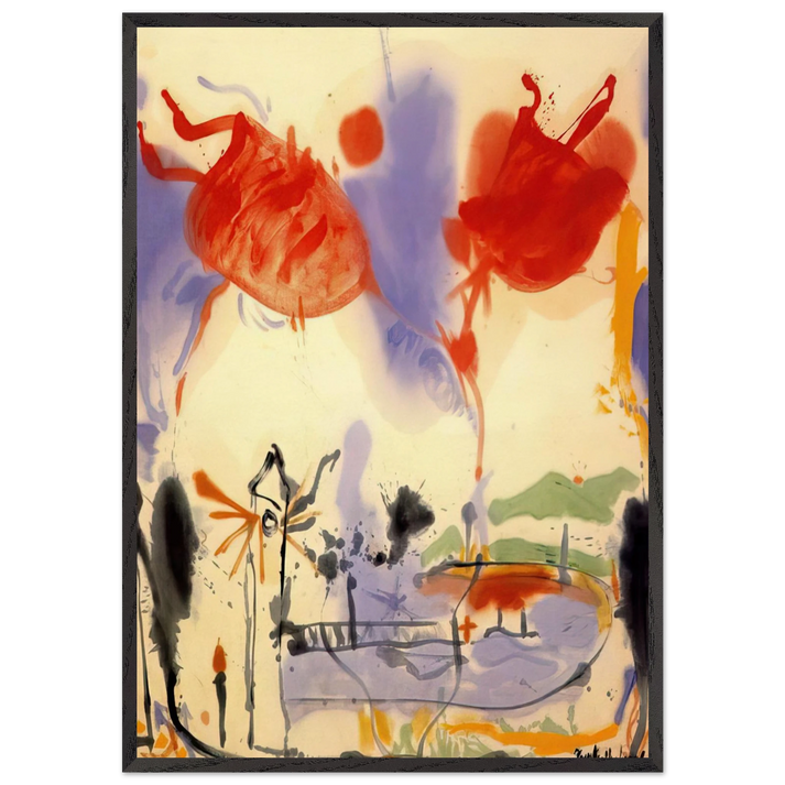 Round Trip - 1957 - Helen Frankenthaler 70x100 cm / 28x40 inches Framed Art Print – Black Wooden Frame