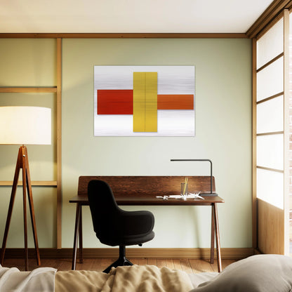 WITHIN RED YELLOW ORANGE 1981 - Robert Mangold Brushed Aluminum Print - 70x100 cm / 28x40 inches | Robert Mangold Aluminum Print | Robert Mangold Prints
