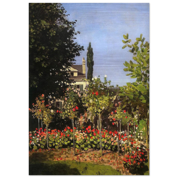 Garden in Bloom at Sainte-Addresse - claude monet Brushed Aluminum Print - 70x100 cm / 28x40 inches | claude monet Aluminum Print | claude monet Prints
