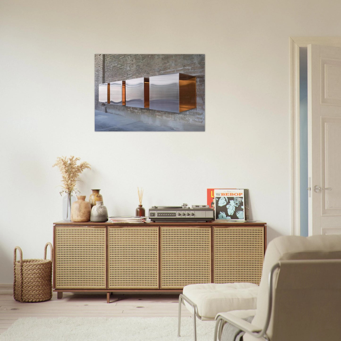 Untitled First Multi-Unit Work - 1966 - Donald Judd Brushed Aluminum Print - 70x100 cm / 28x40 inches | Donald Judd Aluminum Print | Donald Judd Prints