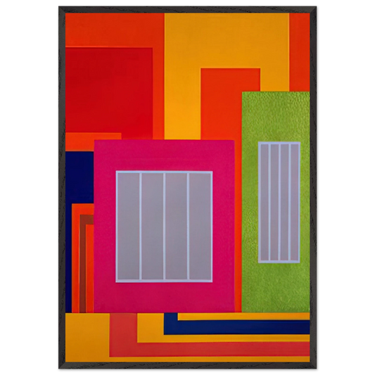 Joy Pop - 1998 - Peter Halley 70x100 cm / 28x40 inches Framed Art Print – Black Wooden Frame