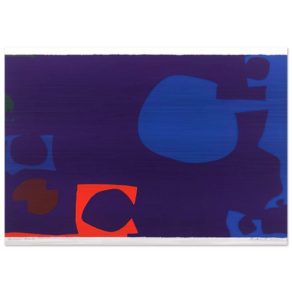 Blue and Deep Violet with Orange, Brown and Green - 1970 - Patrick Heron Brushed Aluminum Print - 70x100 cm / 28x40 inches | Patrick Heron Aluminum Print | Patrick Heron Prints