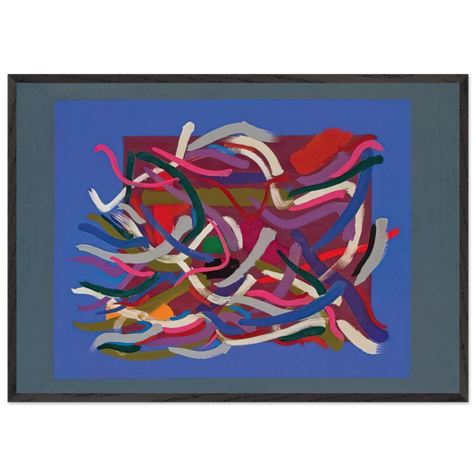 Blue Green Ground - 1961 - John Ferren 70x100 cm / 28x40 inches Framed Art Print – Black Wooden Frame