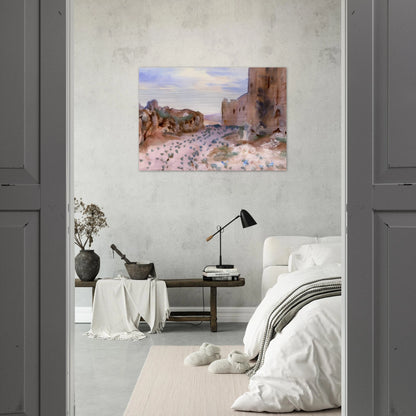 Fortress, Roads and Rocks - John Singer Sargent Brushed Aluminum Print - 70x100 cm / 28x40 inches | John Singer Sargent Aluminum Print | John Singer Sargent Prints