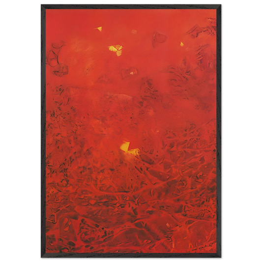 Le jardin de la France - Max Ernst 70x100 cm / 28x40 inches Framed Art Print – Black Wooden Frame