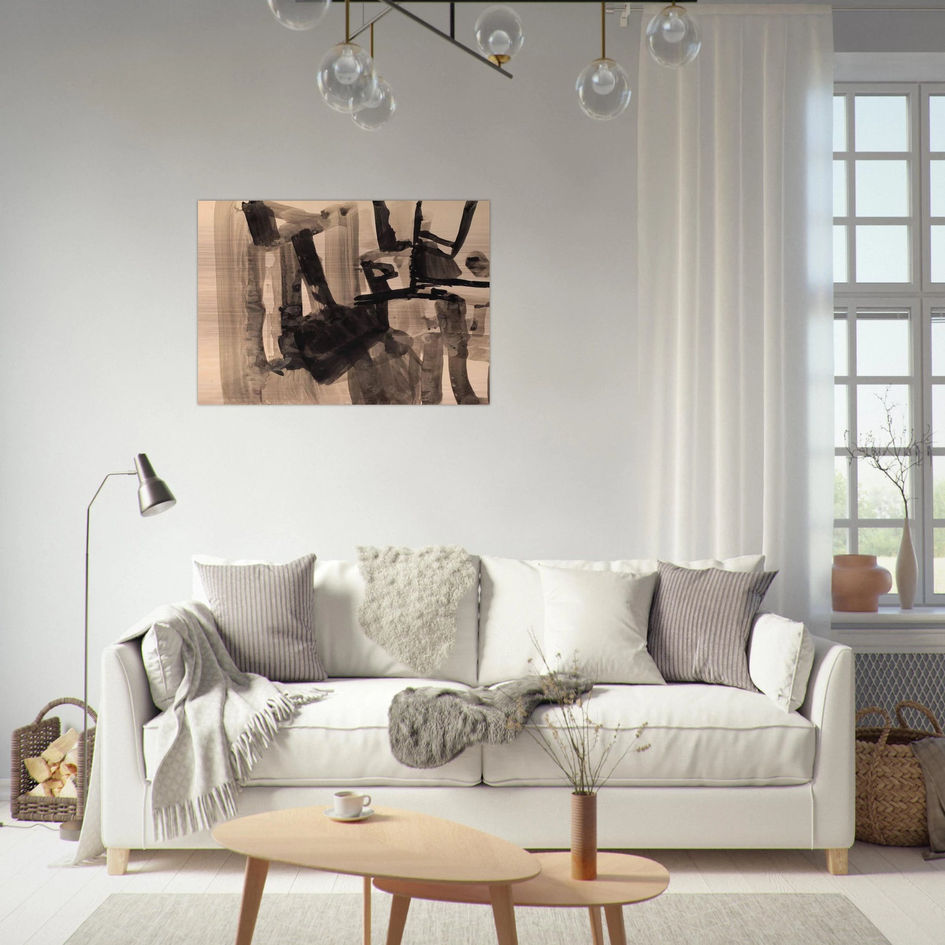 Untitled - Abstract Expressionism - Nasreen Mohamedi Brushed Aluminum Print - 70x100 cm / 28x40 inches | Nasreen Mohamedi Aluminum Print | Nasreen Mohamedi Prints