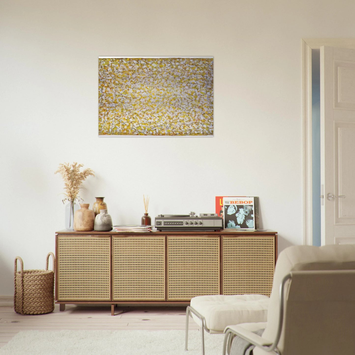 Serpentine Saffron - 1969 - Richard Pousette-Dart Brushed Aluminum Print - 70x100 cm / 28x40 inches | Richard Pousette-Dart Aluminum Print | Richard Pousette-Dart Prints
