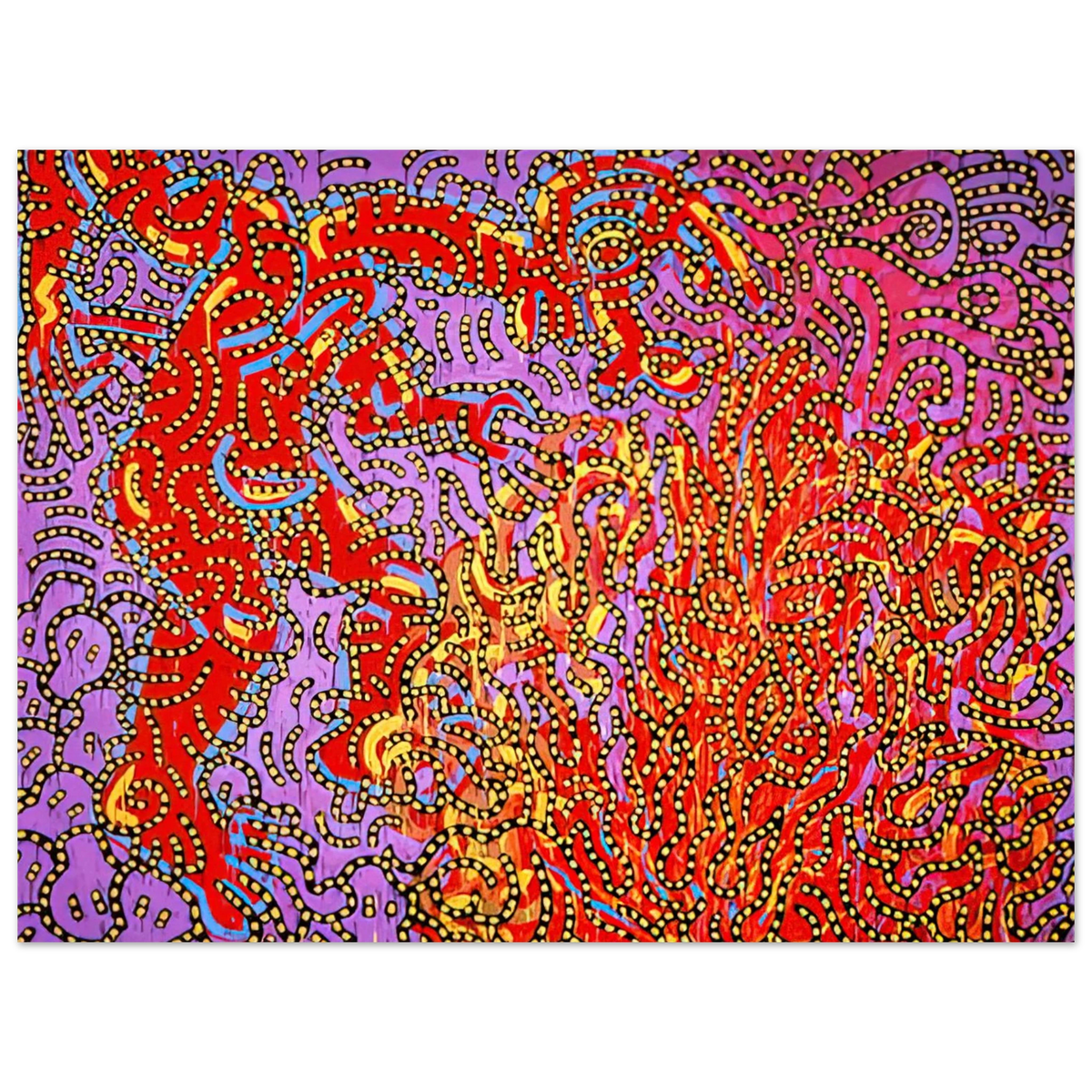 Keith Haring - MOSES AND THE BURNING BUSH 1985  75x100 cm / 30x40inches Fine Art Poster