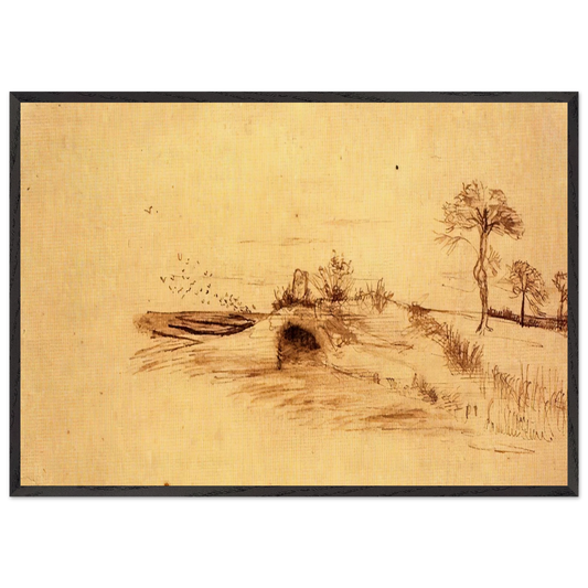 The Cave of Machpelah - Vincent van Gogh 70x100 cm / 28x40 inches Framed Art Print – Black Wooden Frame