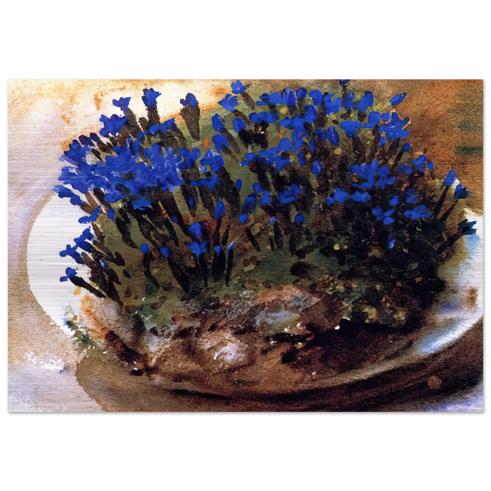 Blue Gentians - John Singer Sargent Brushed Aluminum Print - 70x100 cm / 28x40 inches | John Singer Sargent Aluminum Print | John Singer Sargent Prints