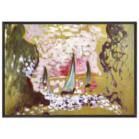 SAILBOATS N1 - Henri Matisse 70x100 cm / 28x40 inches Framed Art Print – Black Wooden Frame
