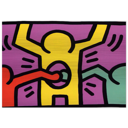 POP SHOP 1 1987 - Keith Haring Brushed Aluminum Print - 70x100 cm / 28x40 inches | Keith Haring Aluminum Print | Keith Haring Prints