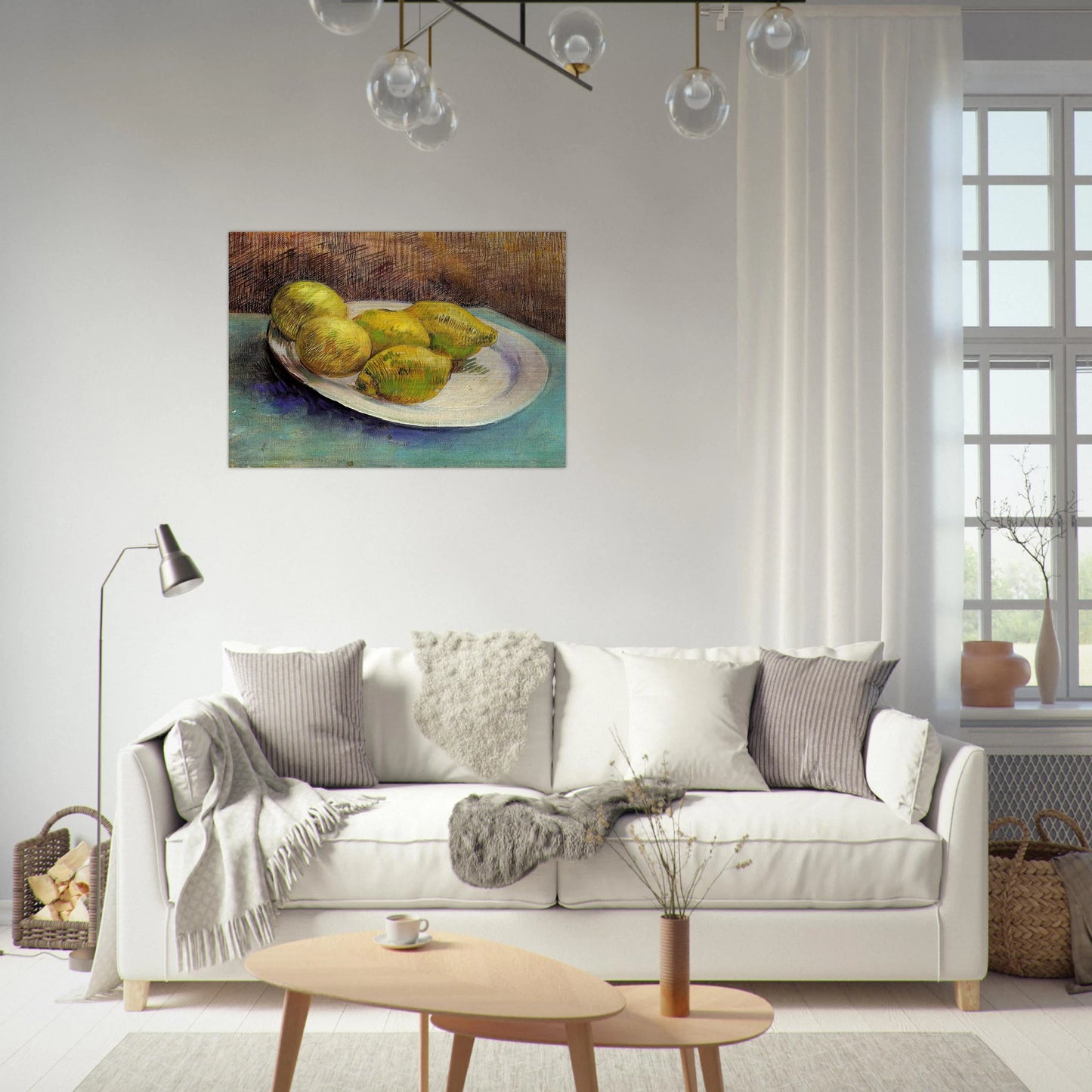 Still Life with Lemons on a Plate - Vincent van Gogh Brushed Aluminum Print - 70x100 cm / 28x40 inches | Vincent van Gogh Aluminum Print | Vincent van Gogh Prints