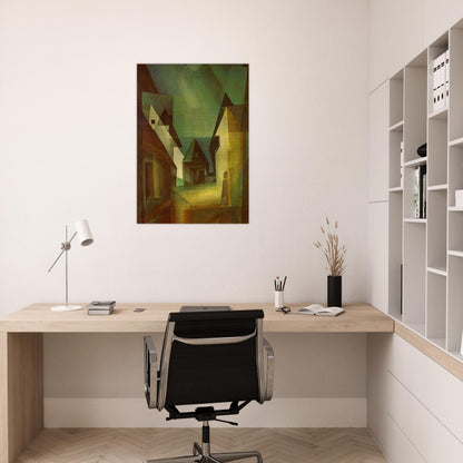 GABERNDORF II 1924 - Lyonel Feininger Brushed Aluminum Print - 70x100 cm / 28x40 inches | Lyonel Feininger Aluminum Print | Lyonel Feininger Prints
