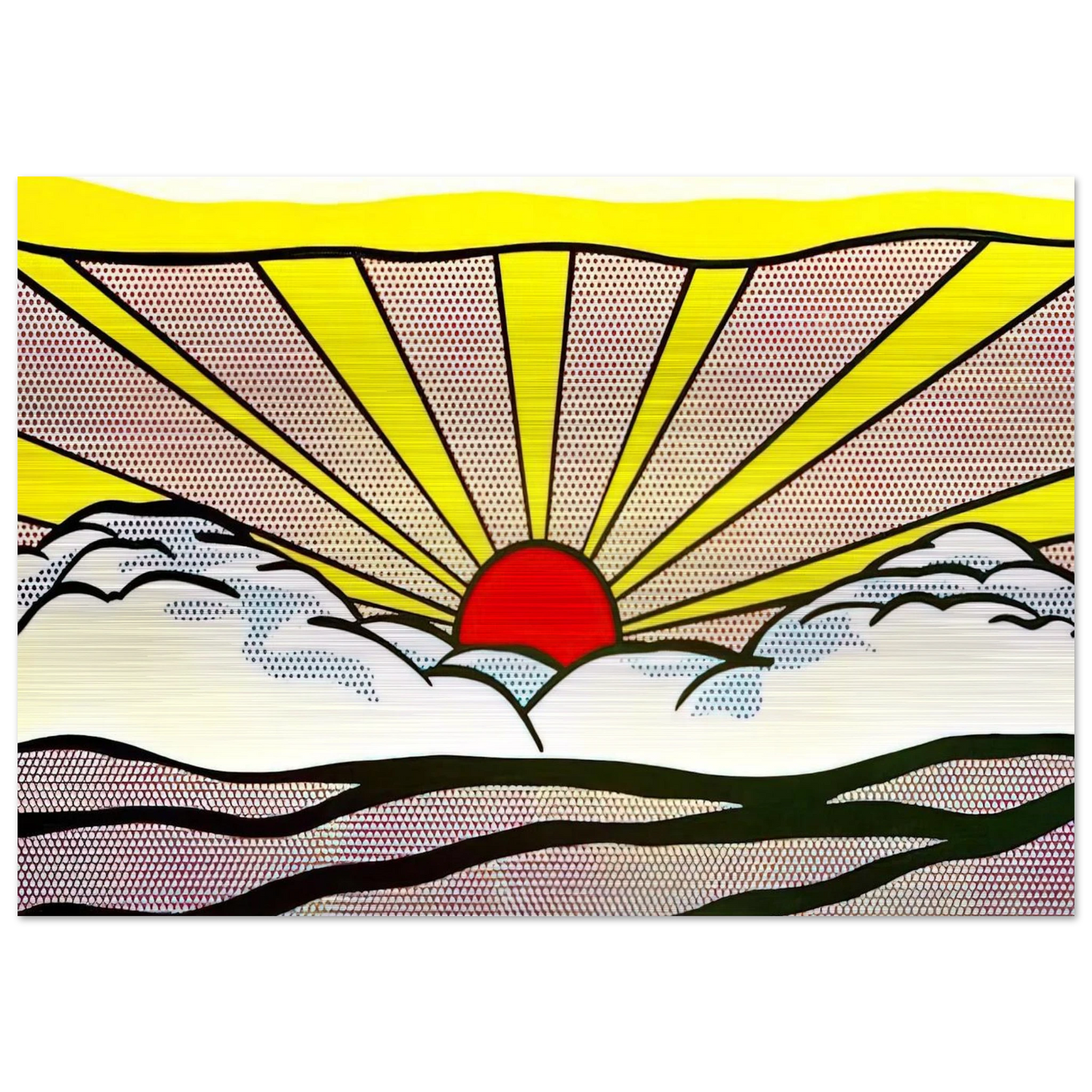 SUNRISE 1965 - Roy Lichtenstein Brushed Aluminum Print - 70x100 cm / 28x40 inches | Roy Lichtenstein Aluminum Print | Roy Lichtenstein Prints
