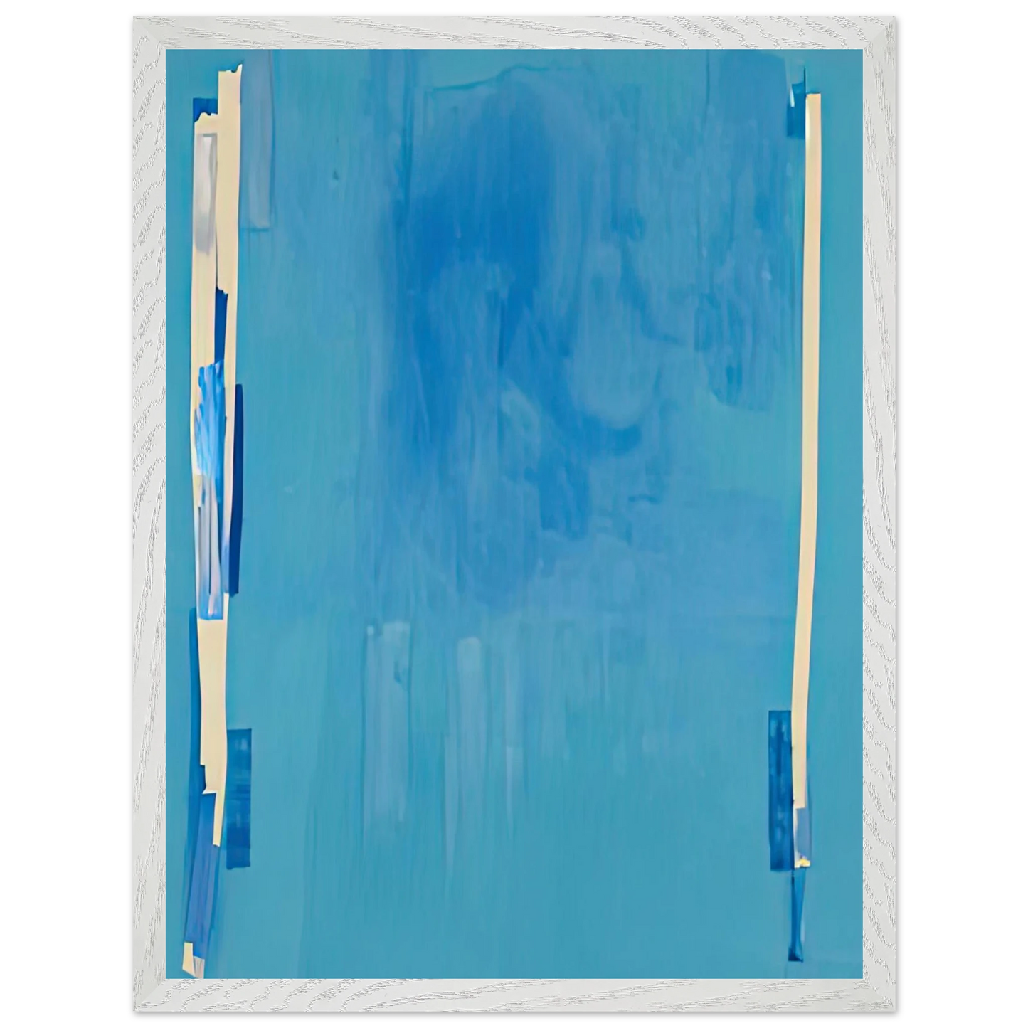 Helen Frankenthaler - Blue Bellows, 1976- Wall Art - 21x29.7 cm / 8x12" - Premium Wooden Framed Poster With Fine Art Paper-canvas - Wood frame