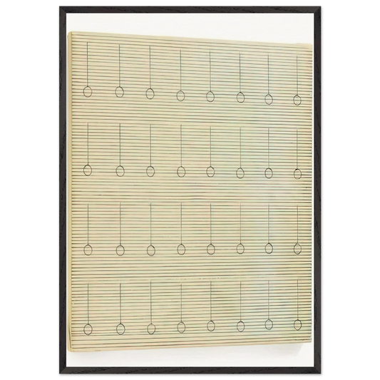 Drops - Agnes Martin 70x100 cm / 28x40 inches Framed Art Print – Black Wooden Frame