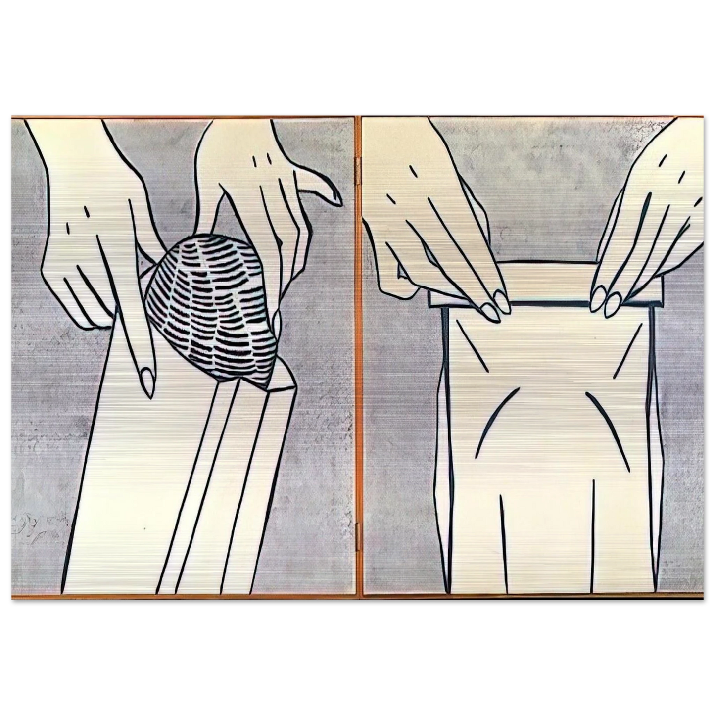 BREAD IN BAG 1961 - Roy Lichtenstein Brushed Aluminum Print - 70x100 cm / 28x40 inches | Roy Lichtenstein Aluminum Print | Roy Lichtenstein Prints