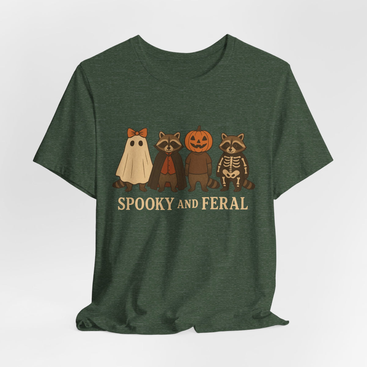 Gruseliges Waschbär-Shirt, lustiges Halloween-T-Shirt mit Grafik, süßes Vintage-Herbst-T-Shirt, trendiges Damen-Halloween-Shirt, T-Shirt mit wildem Waschbär-Motiv