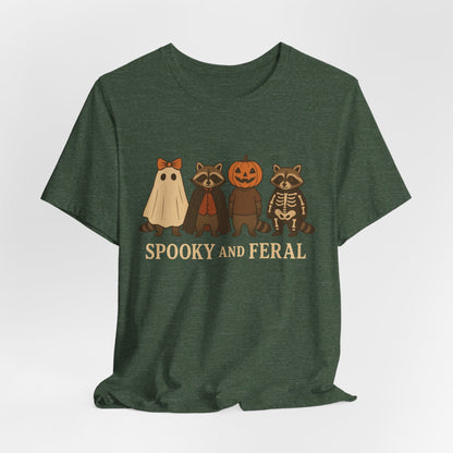 Gruseliges Waschbär-Shirt, lustiges Halloween-T-Shirt mit Grafik, süßes Vintage-Herbst-T-Shirt, trendiges Damen-Halloween-Shirt, T-Shirt mit wildem Waschbär-Motiv
