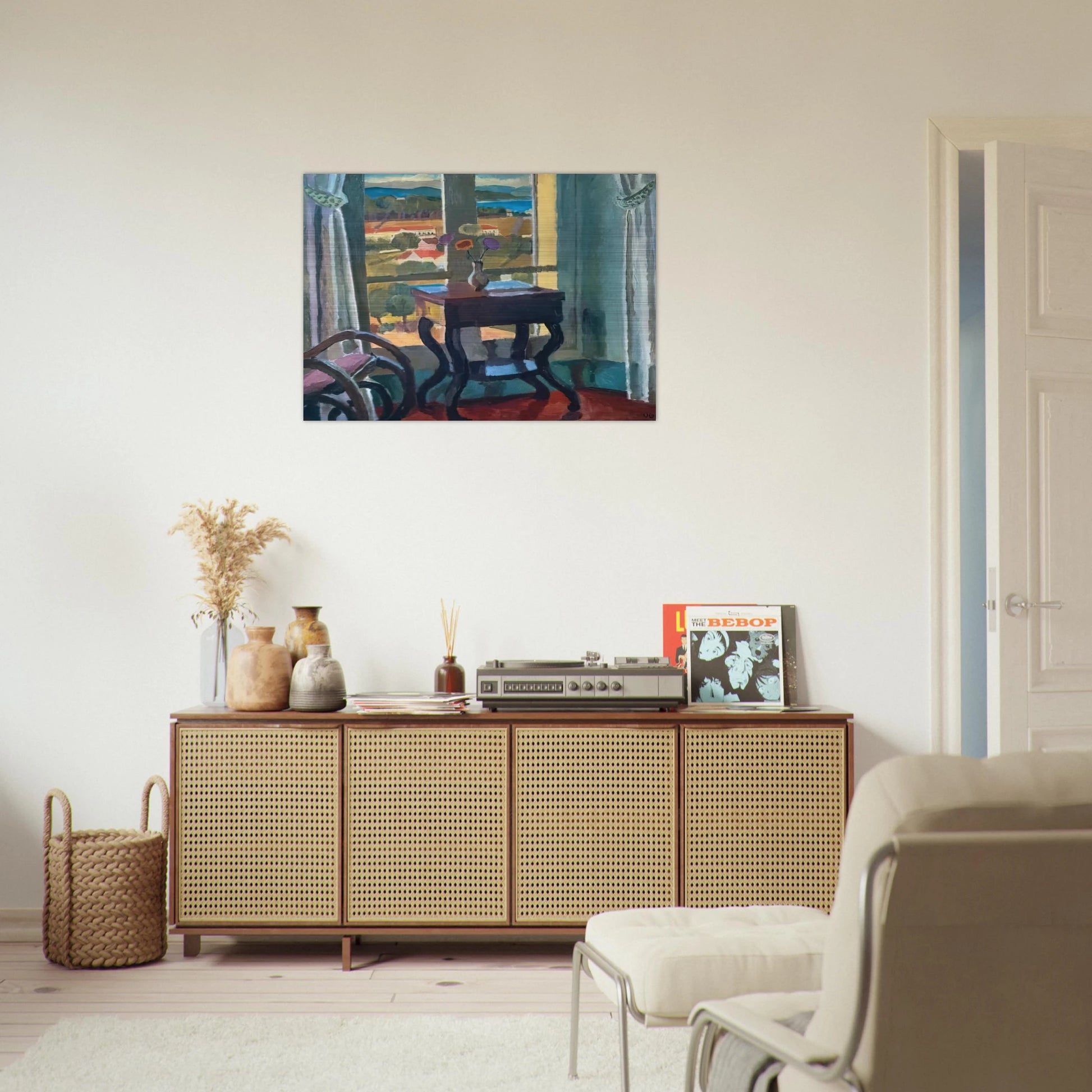 INTERIOR WITH A TABLE 1921 - Vanessa Bell Brushed Aluminum Print - 70x100 cm / 28x40 inches | Vanessa Bell Aluminum Print | Vanessa Bell Prints