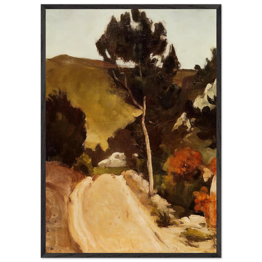 Road in Provence - Paul Cezanne 70x100 cm / 28x40 inches Framed Art Print – Black Wooden Frame