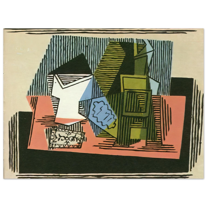 Pablo Picasso - Glass, bottle, packet of tobacco  75x100 cm / 30x40inches Fine Art Poster