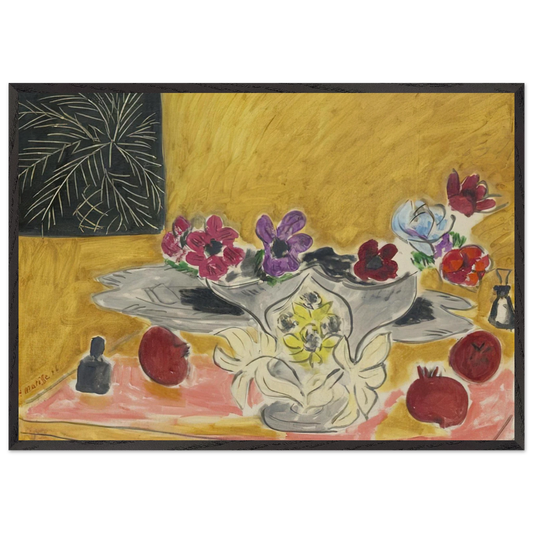 ANEMONES ET GRENADES 1946 - Henri Matisse 70x100 cm / 28x40 inches Framed Art Print – Black Wooden Frame