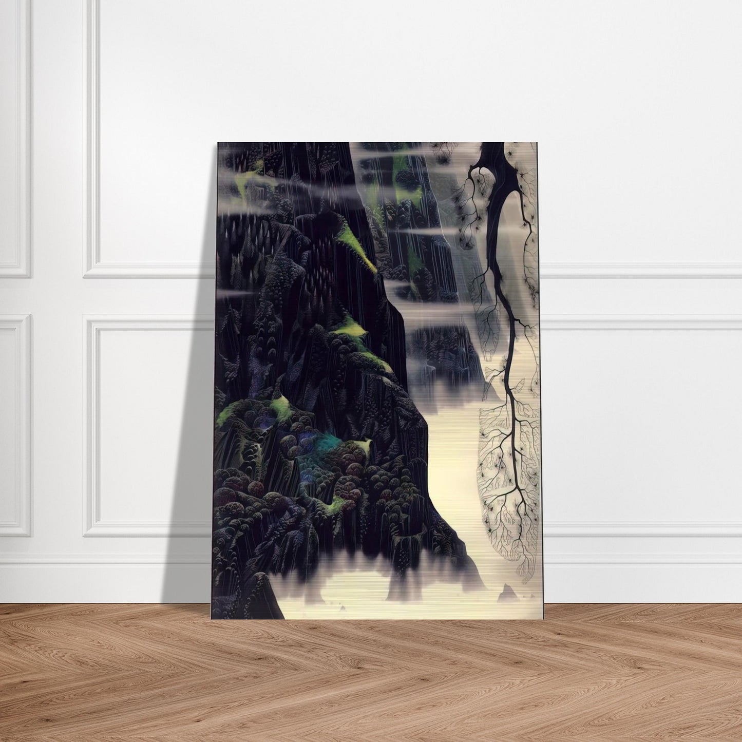 Gray Dawn - Eyvind Earle Brushed Aluminum Print - 70x100 cm / 28x40 inches | Eyvind Earle Aluminum Print | Eyvind Earle Prints