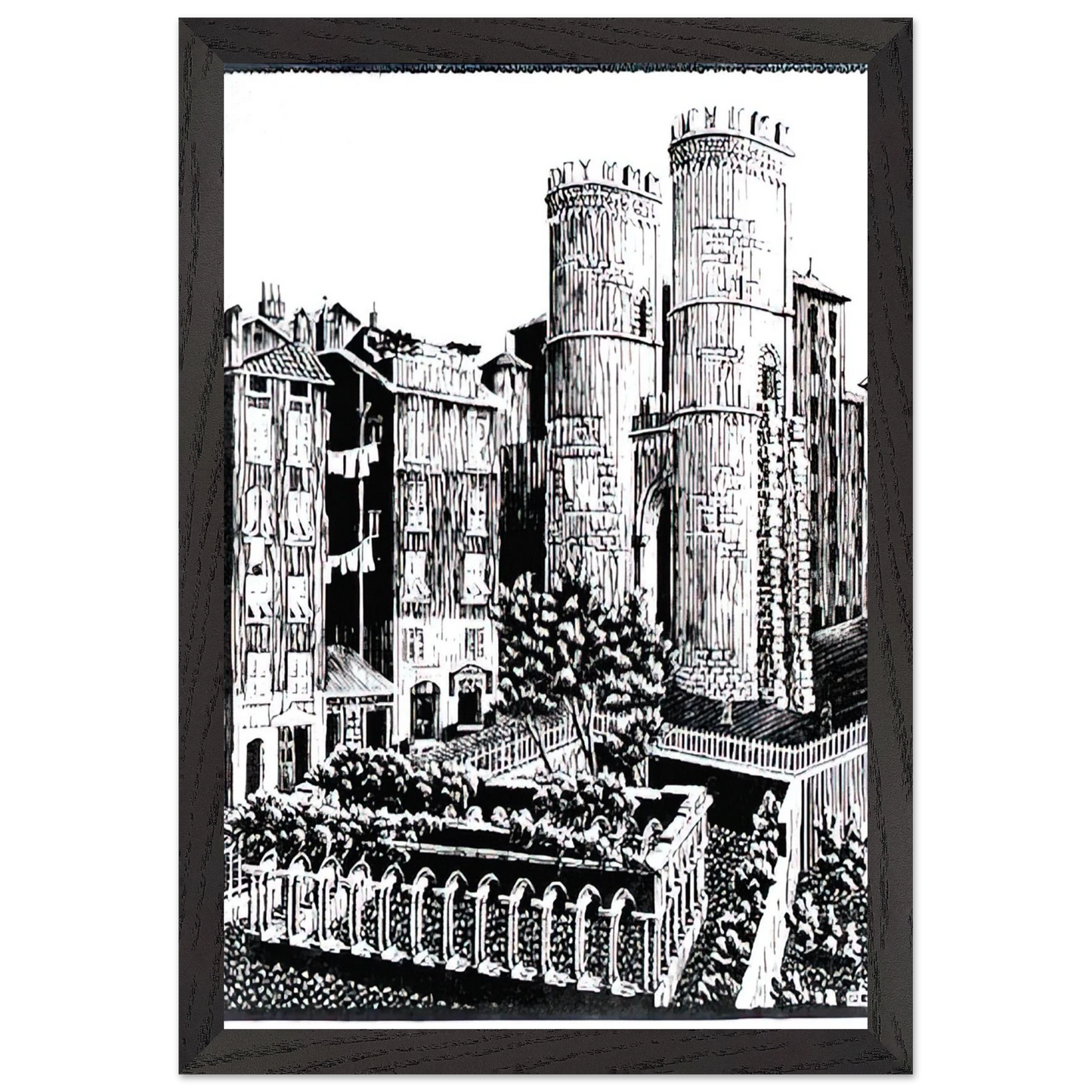 MC Escher - ESCHER (25) Wall Art - 30x40 cm / 12x16 inches - Premium Wooden Framed Poster With Fine Art Paper-canvas - Black frame