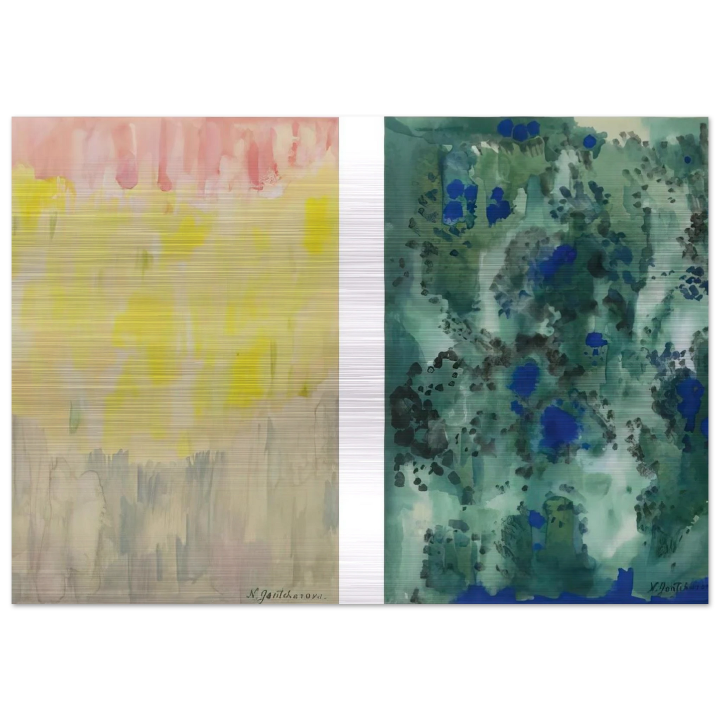Harmony in Blue and Green. Abstract Composition - Abstract Art - Natalia Goncharova Brushed Aluminum Print - 70x100 cm / 28x40 inches | Natalia Goncharova Aluminum Print | Natalia Goncharova Prints