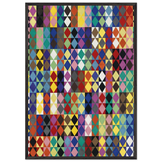 238 combinazioni cromatiche con 16 colori moltiplicati fra loro - 1969 - Dadamaino 70x100 cm / 28x40 inches Framed Art Print – Black Wooden Frame