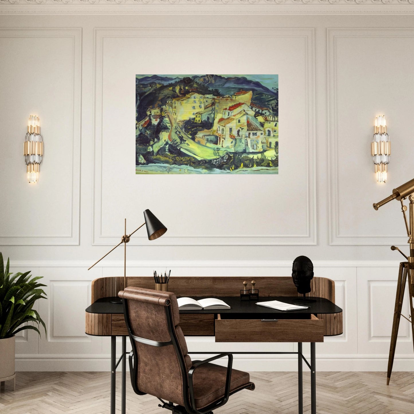 LANDSCAPE OF CAGNES - Chaim Soutine Brushed Aluminum Print - 70x100 cm / 28x40 inches | Chaim Soutine Aluminum Print | Chaim Soutine Prints