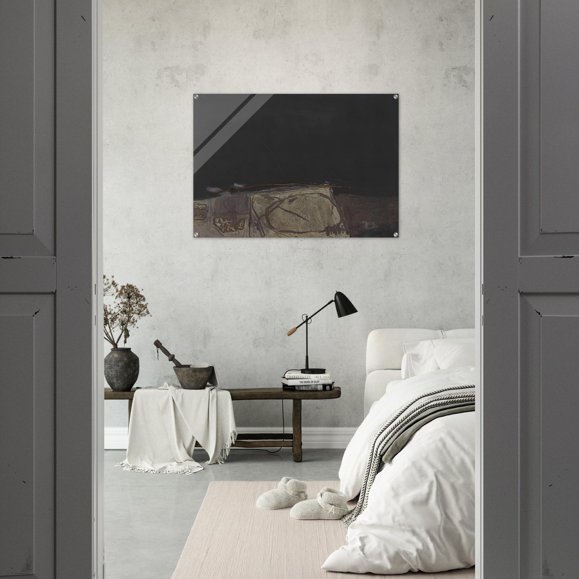GREY AND GREEN PAINTING 1957 - Antoni Tapies Acrylic Print - 70x100 cm / 28x40″ inches