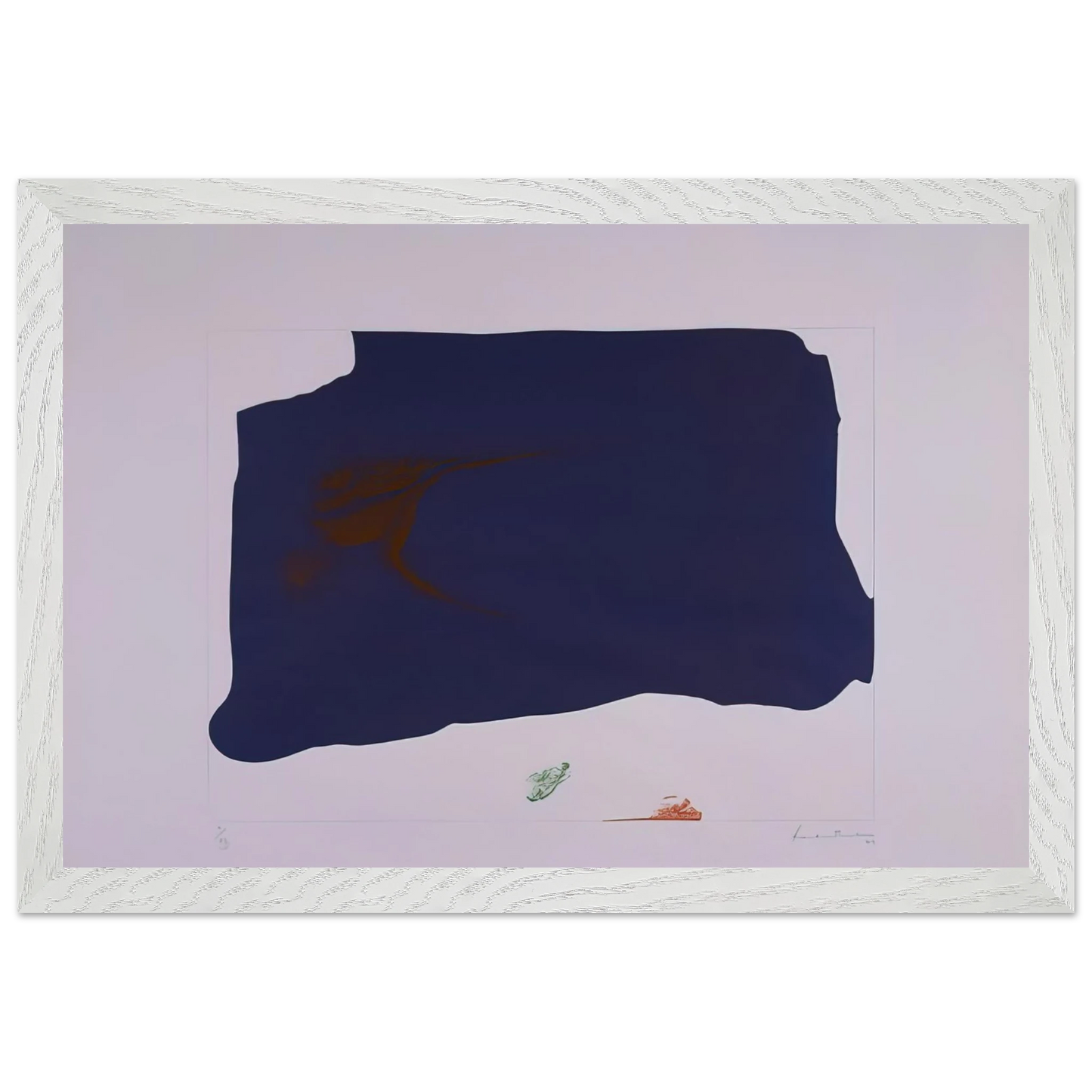 Helen Frankenthaler - Variation II on Mauve Corner - 1969 Wall art - 45x60 cm / 18x24 inches - Premium Wooden Framed Poster With Fine Art Paper-canvas - White frame