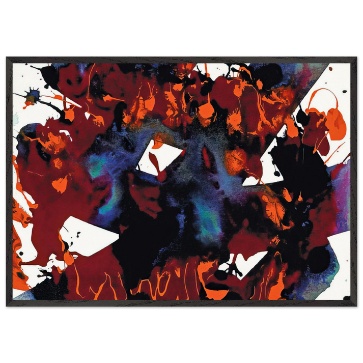 Untitled  SFP94-149  SFF 1819  - Sam Francis 70x100 cm / 28x40 inches Framed Art Print – Black Wooden Frame