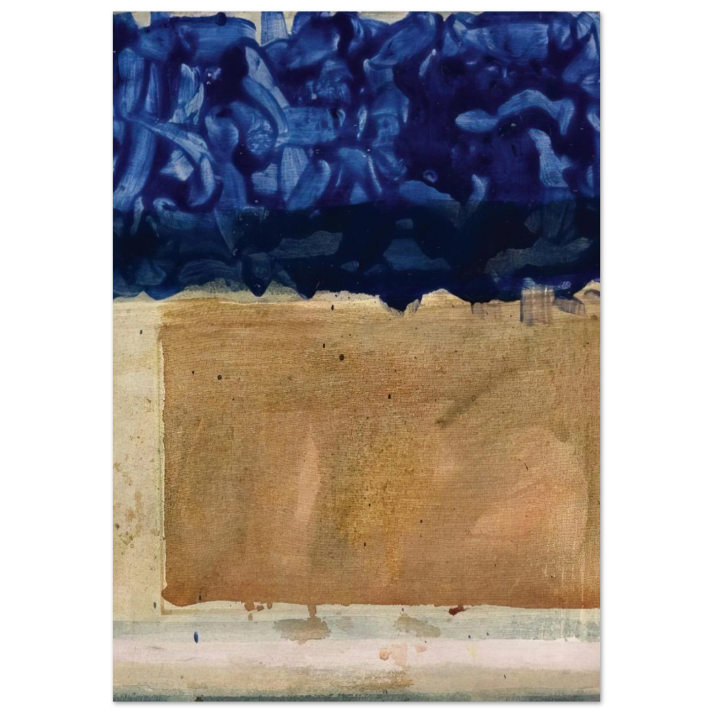 Helen Frankenthaler - Shoreline - 1952 Wall art - 21x29.7 cm / 8x12" - Premium Wooden Framed Poster With Fine Art Paper-canvas - Wood frame