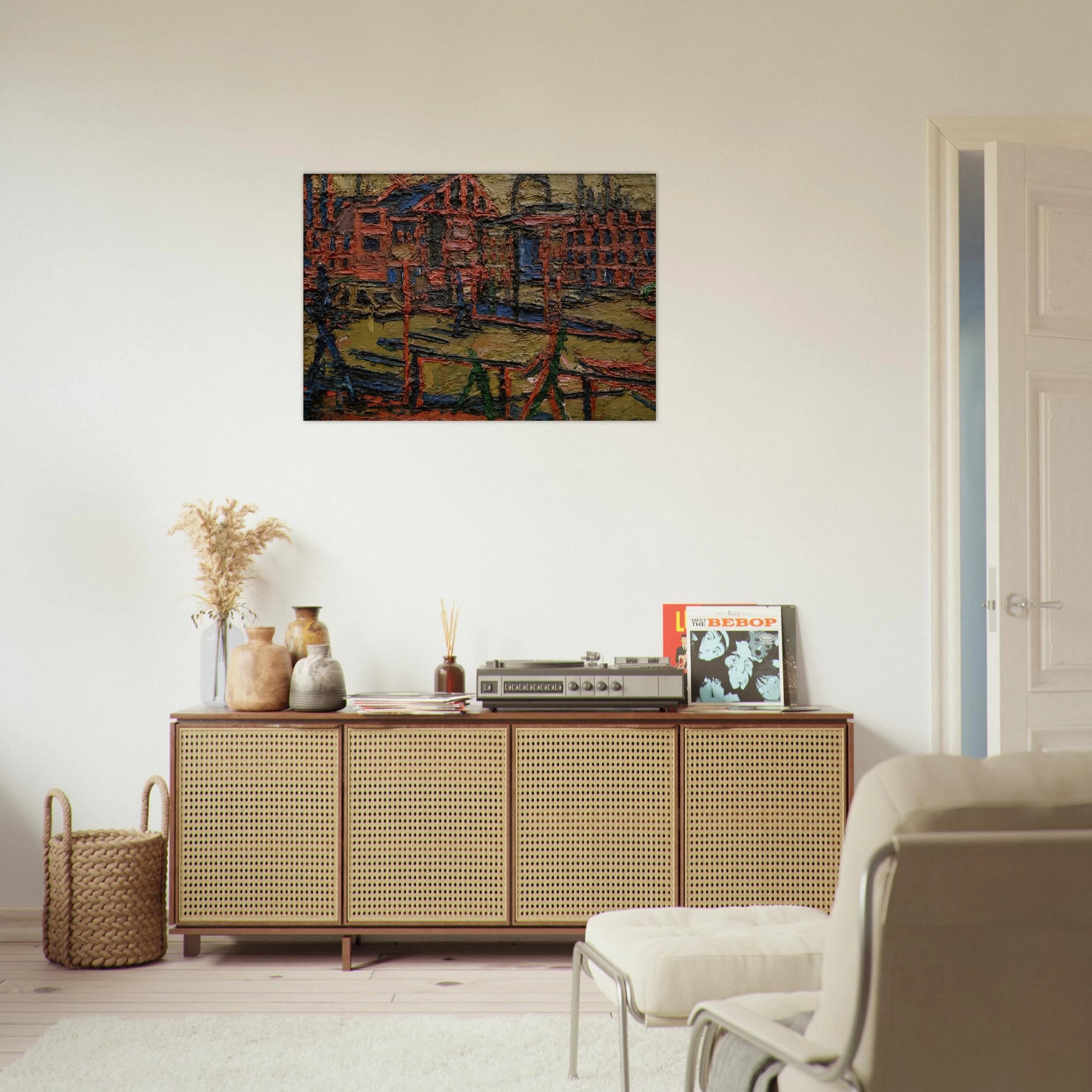 BEHIND CAMDEN TOWN STATION SUMMER EVENING - Frank Auerbach Brushed Aluminum Print - 70x100 cm / 28x40 inches | Frank Auerbach Aluminum Print | Frank Auerbach Prints