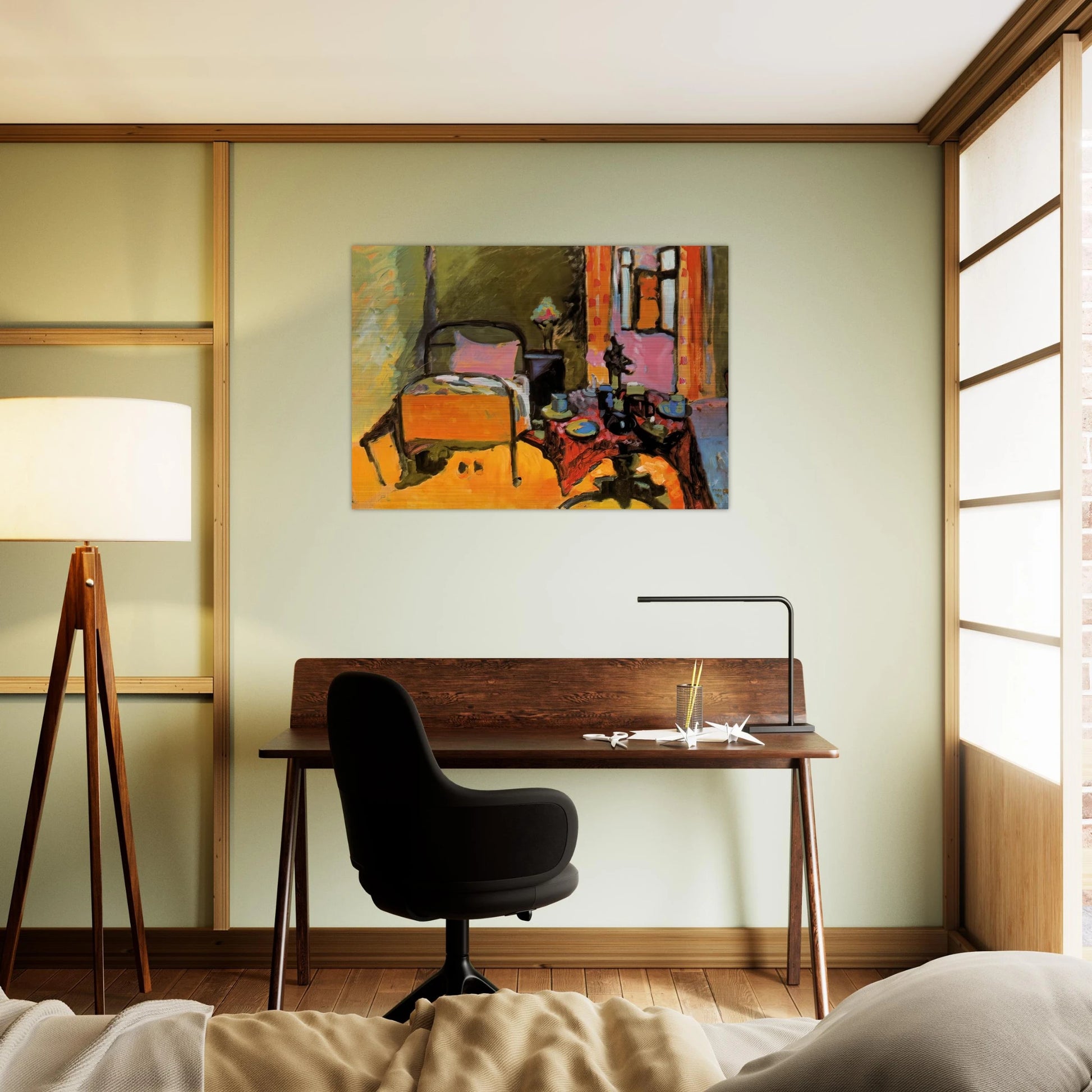 BEDROOM IN AINTMILLERSTRASSE 1909 - Wassily Kandinsky Brushed Aluminum Print - 70x100 cm / 28x40 inches | Wassily Kandinsky Aluminum Print | Wassily Kandinsky Prints