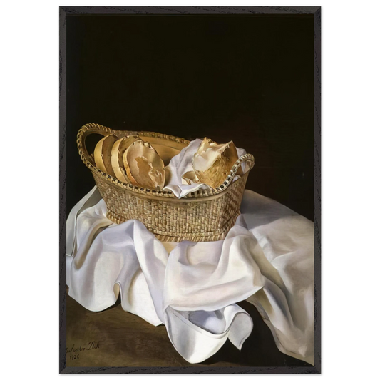 THE BASKET OF BREAD - Salvador Dali 70x100 cm / 28x40 inches Framed Art Print – Black Wooden Frame