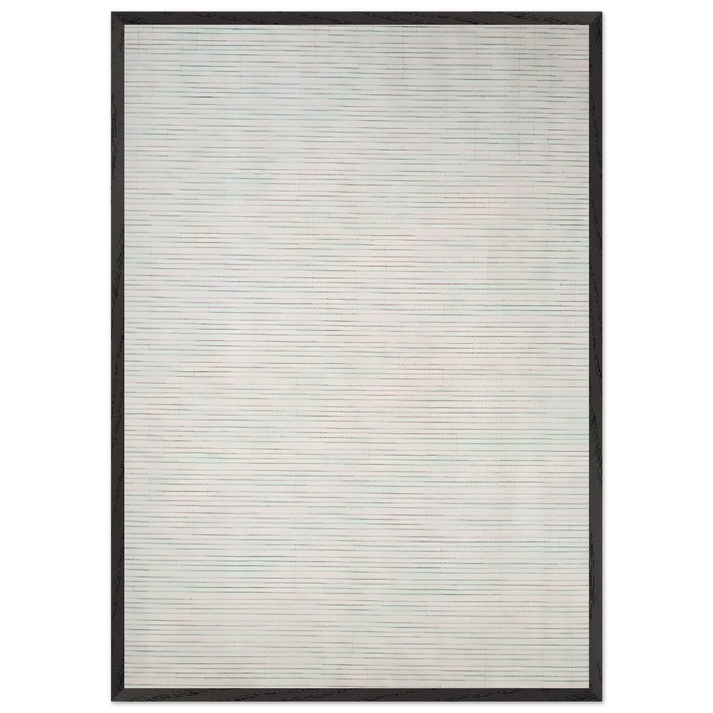 Leaves - Agnes Martin 70x100 cm / 28x40 inches Framed Art Print – Black Wooden Frame