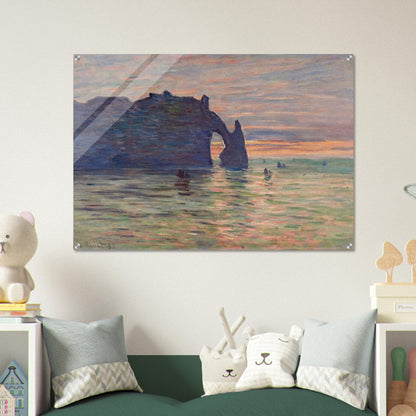 Etretat, Sunset - claude monet Acrylic Print - 70x100 cm / 28x40″ inches | claude monet Wall Art | claude monet Prints
