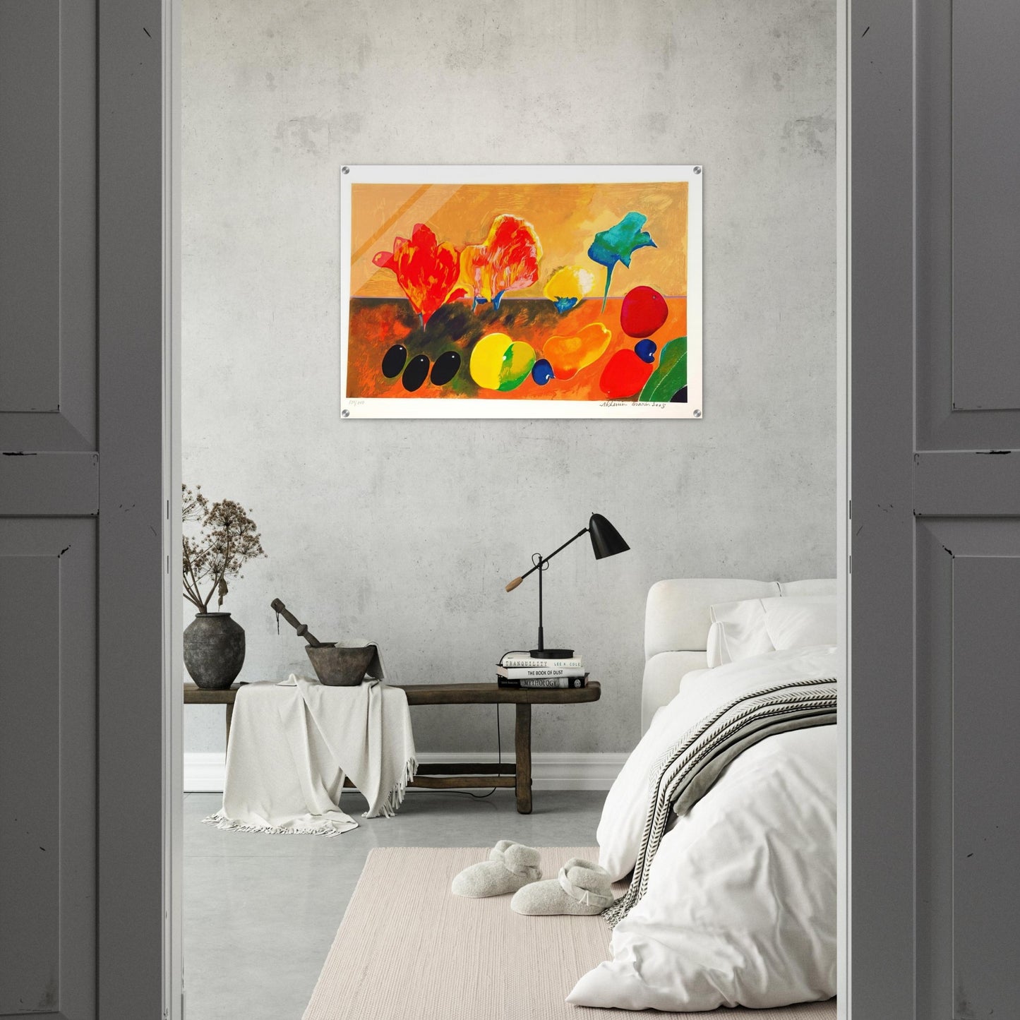 Flores e Frutas - 2003 - Aldemir Martins Acrylic Print - 70x100 cm / 28x40″ inches