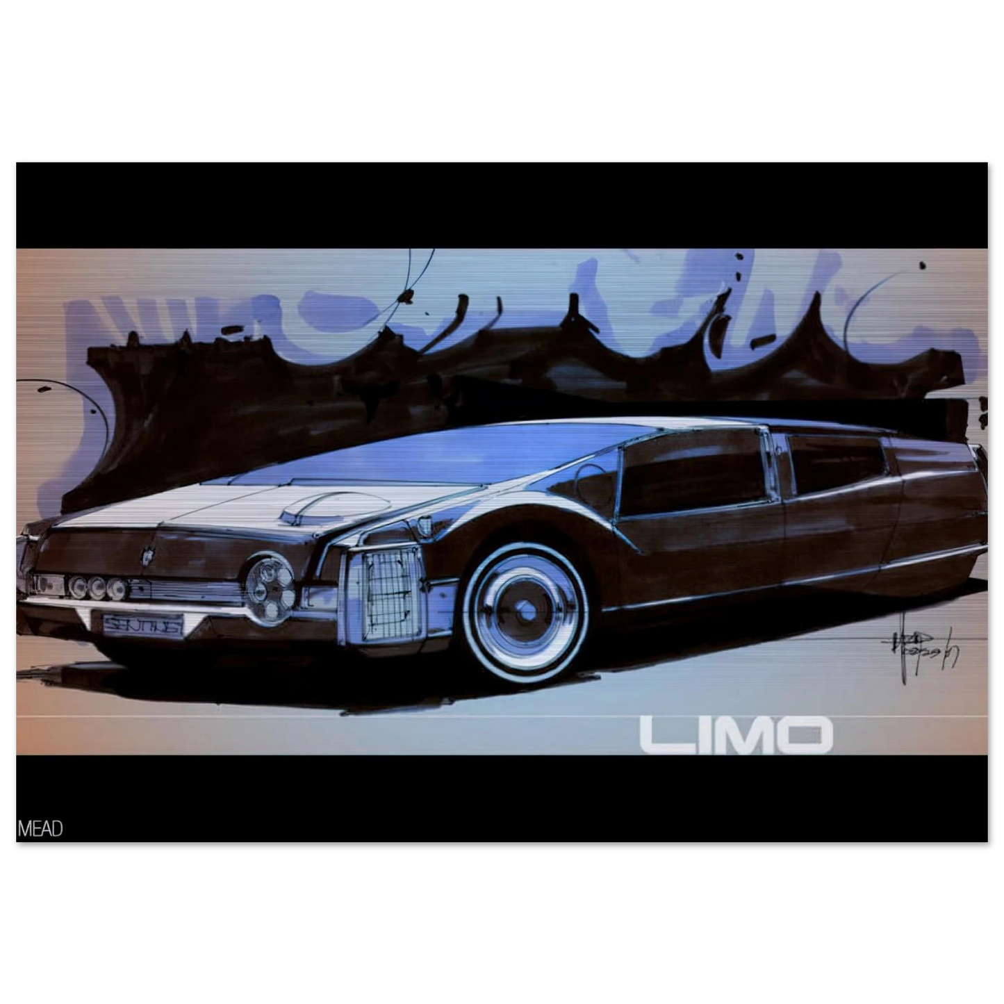 Syd Mead - Syd Mead Brushed Aluminum Print - 70x100 cm / 28x40 inches | Syd Mead Aluminum Print | Syd Mead Prints